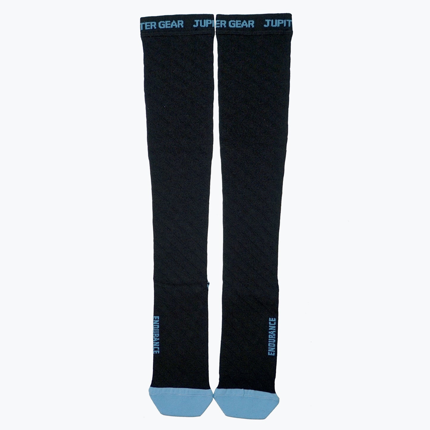 Endurance Compression Socks for Running and Hiking - Black with Blue