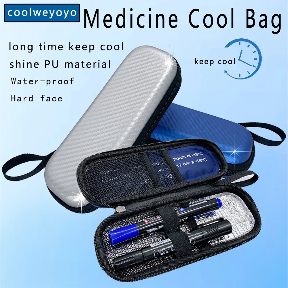 Portable Insulin Cooling Bag with 4 Ice Pack Diabetic Pocket Pill