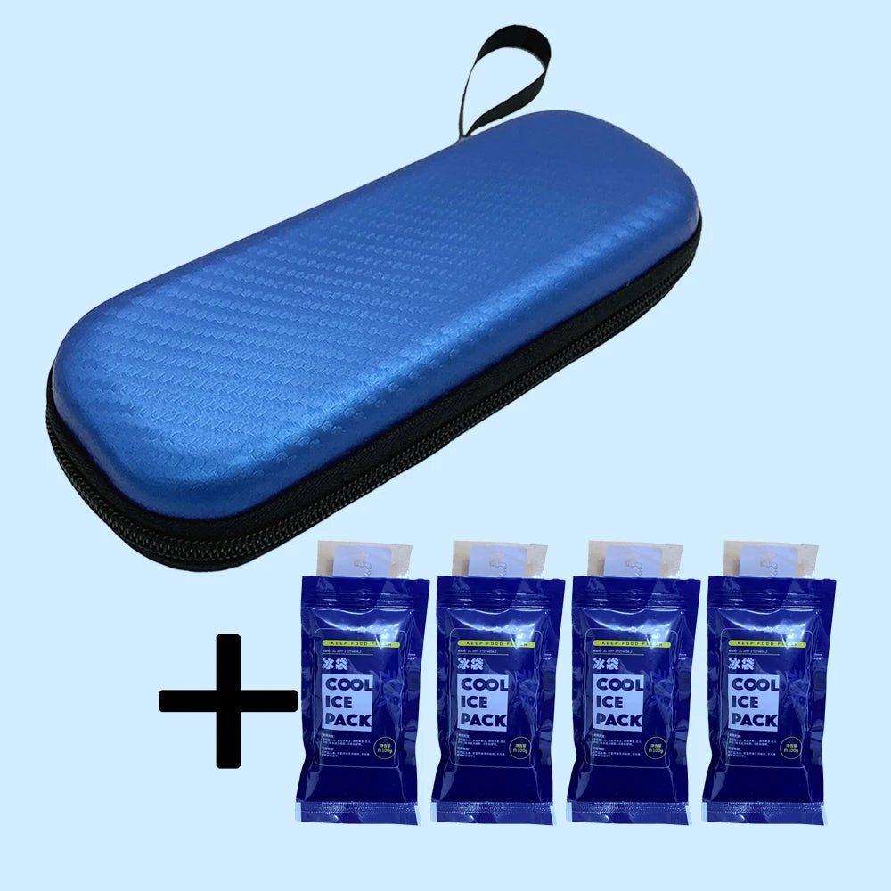 Portable Insulin Cooling Bag with 4 Ice Pack Diabetic Pocket Pill