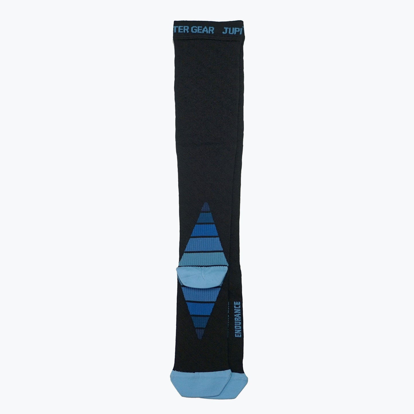 Endurance Compression Socks for Running and Hiking - Black with Blue